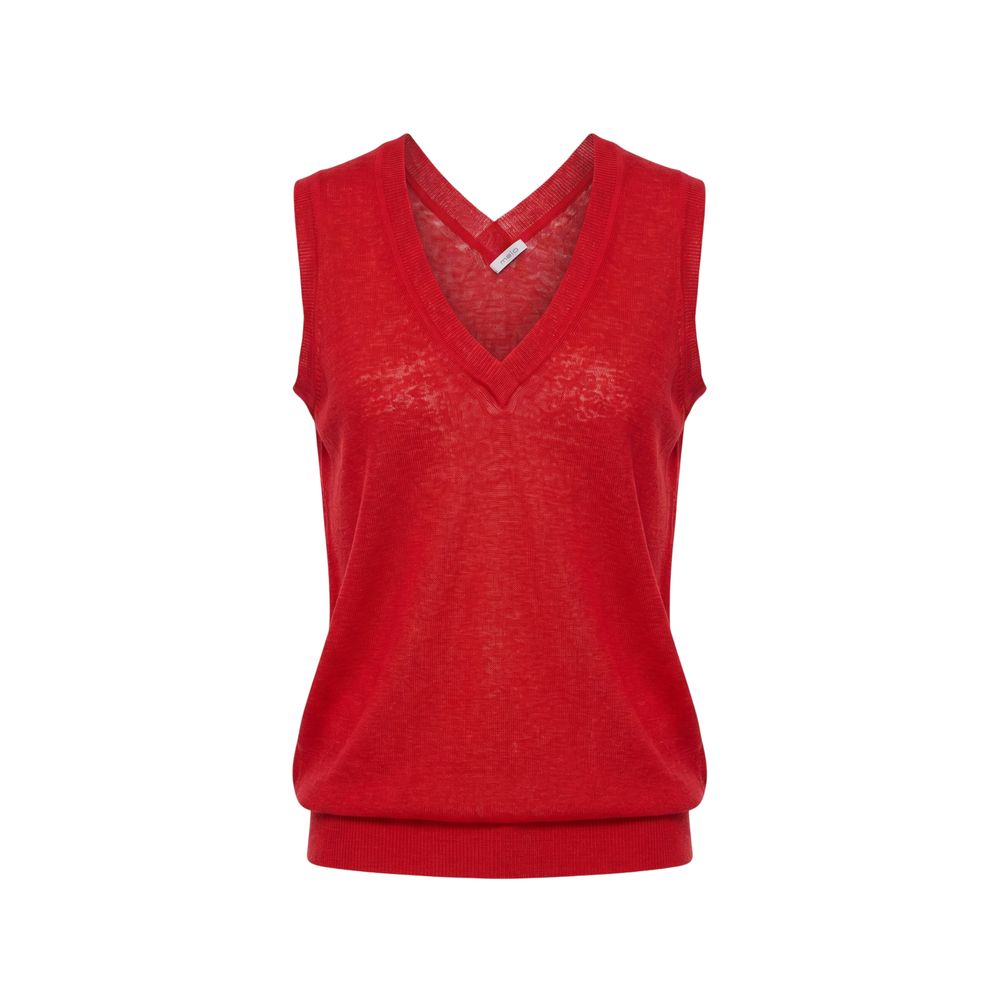 Malo Red Linen Women Tank