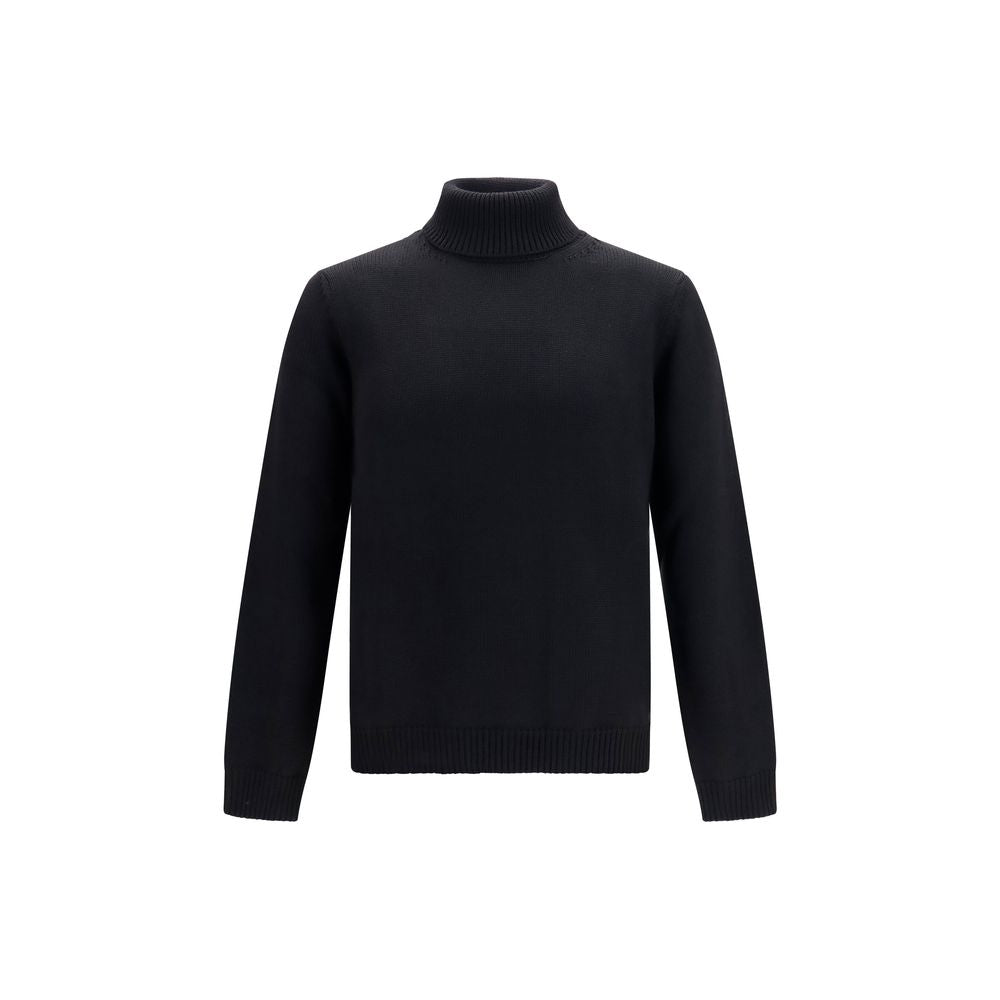 Roberto Collina Black Wool Oves Aries Turtleneck Roberto Collina
