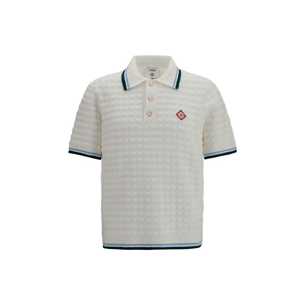 Casablanca White Cotton Polo Shirt
