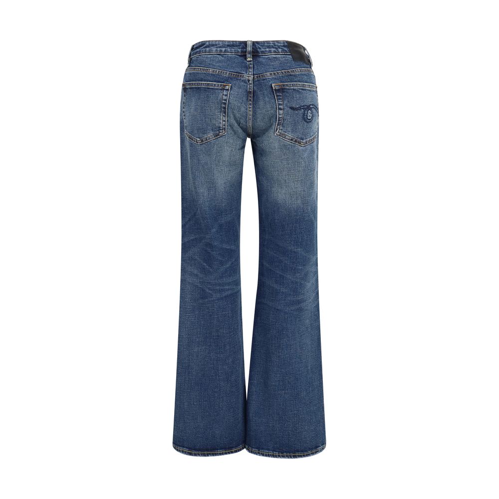 R13 Blue Cotton Straight-Leg Jeans
