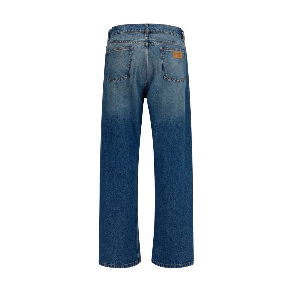 MM6 Blue Cotton Straight-Leg Jeans