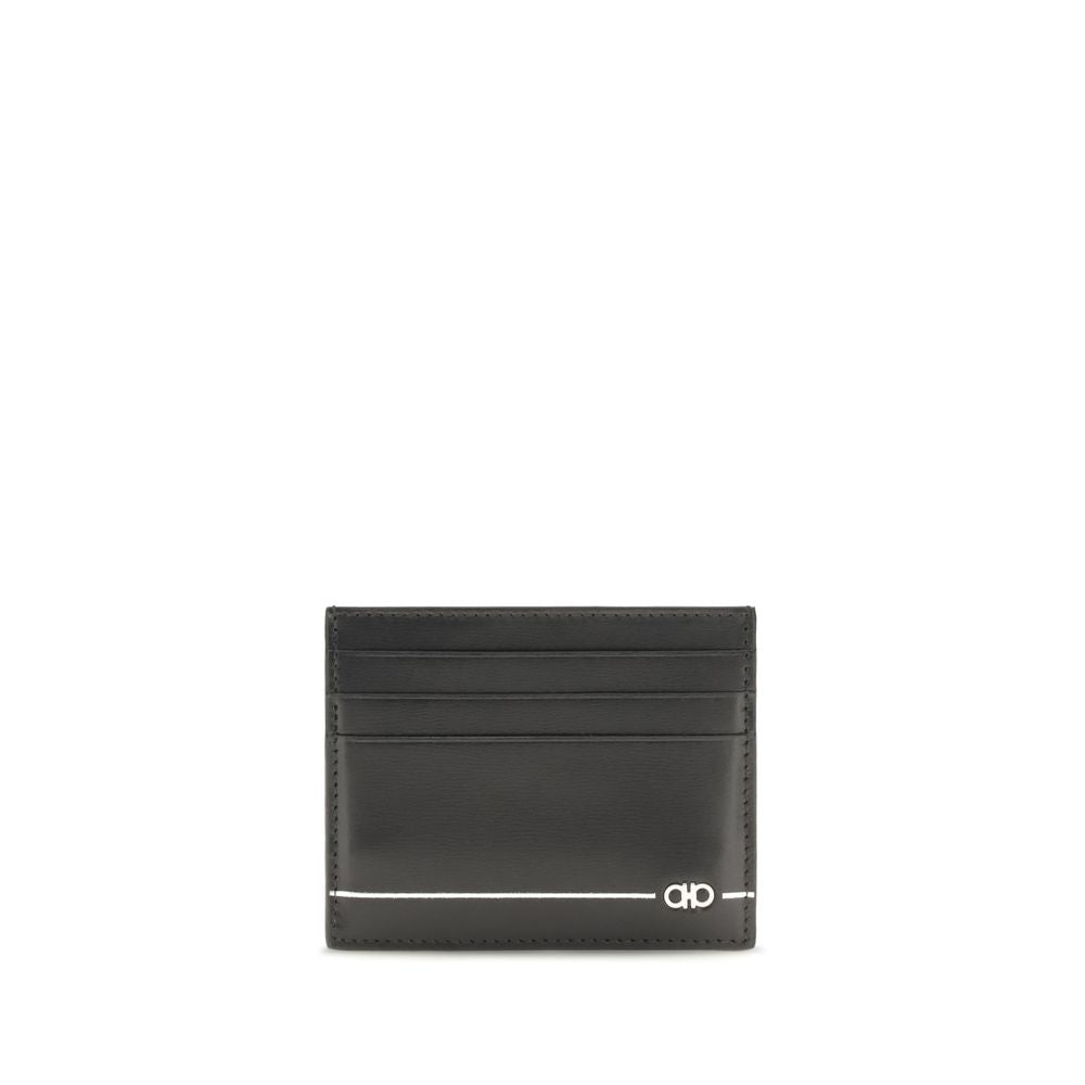 Ferragamo Black Calf Leather Bos Taurus Wallet Ferragamo