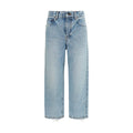 Balenciaga Blue Cotton Cropped Jeans