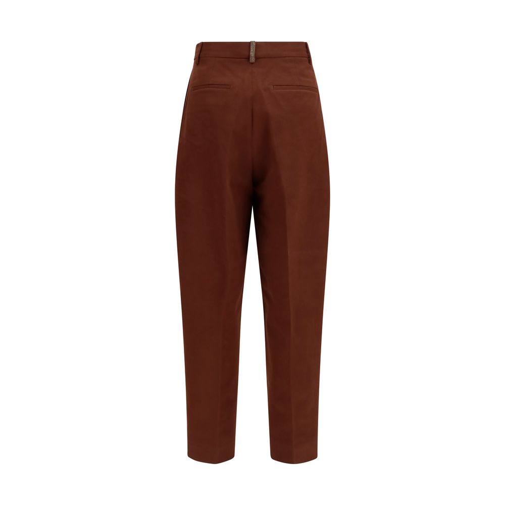 Fabiana Filippi Brown Cotton Casual Pants