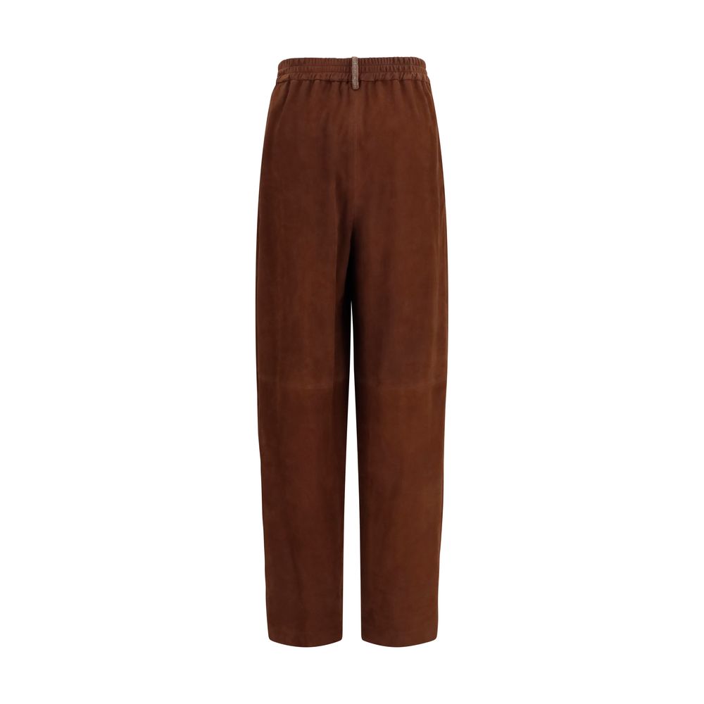 Fabiana Filippi Brown Leather Casual Pants