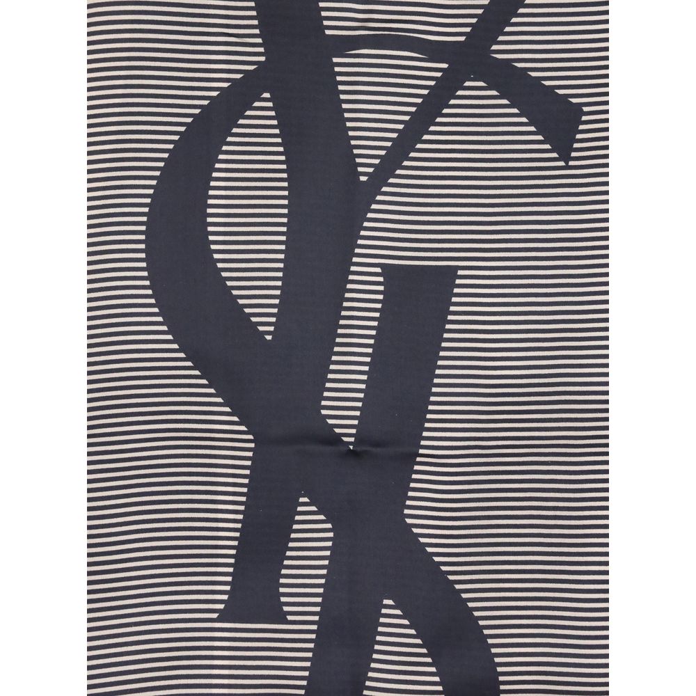 Saint Laurent Blue Silk Scarf