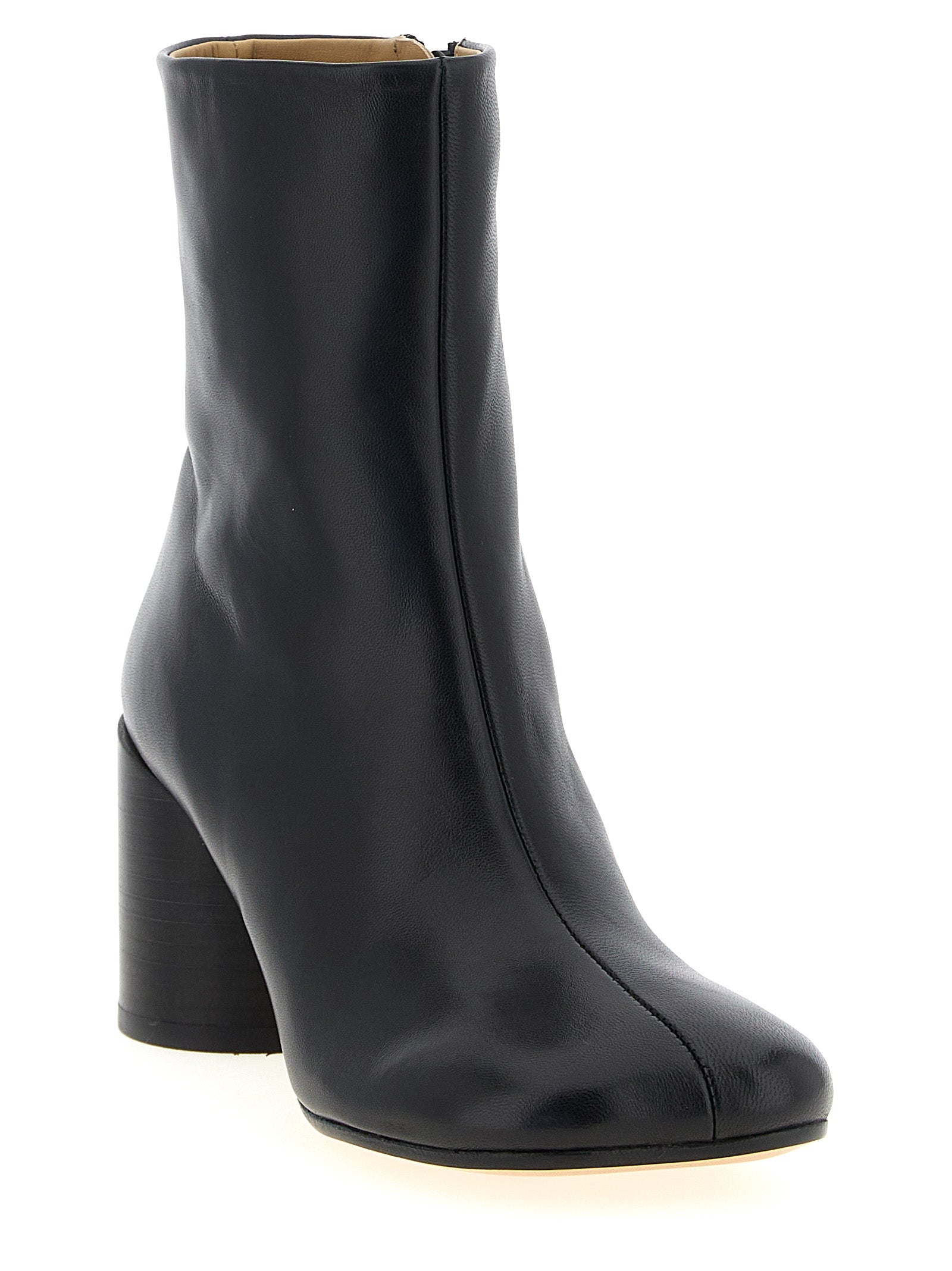 MM6 Maison Margiela Black Polyester Ankle Boots