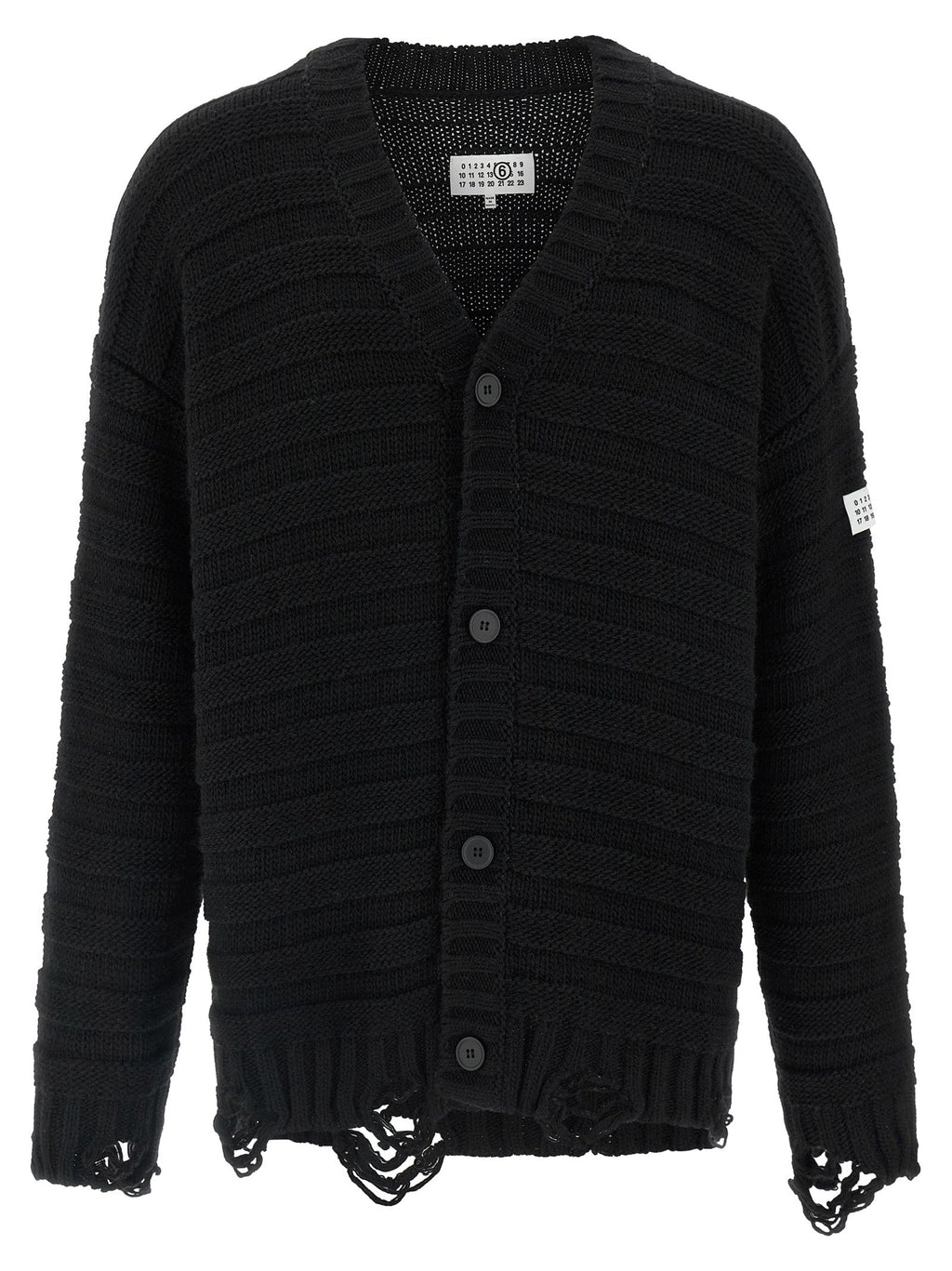 MM6 Maison Margiela Black Virgin Wool Cardigan