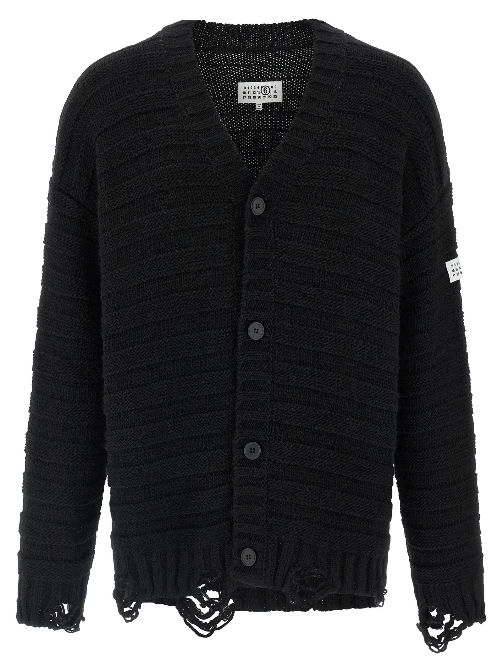 MM6 Maison Margiela Black Virgin Wool Cardigan