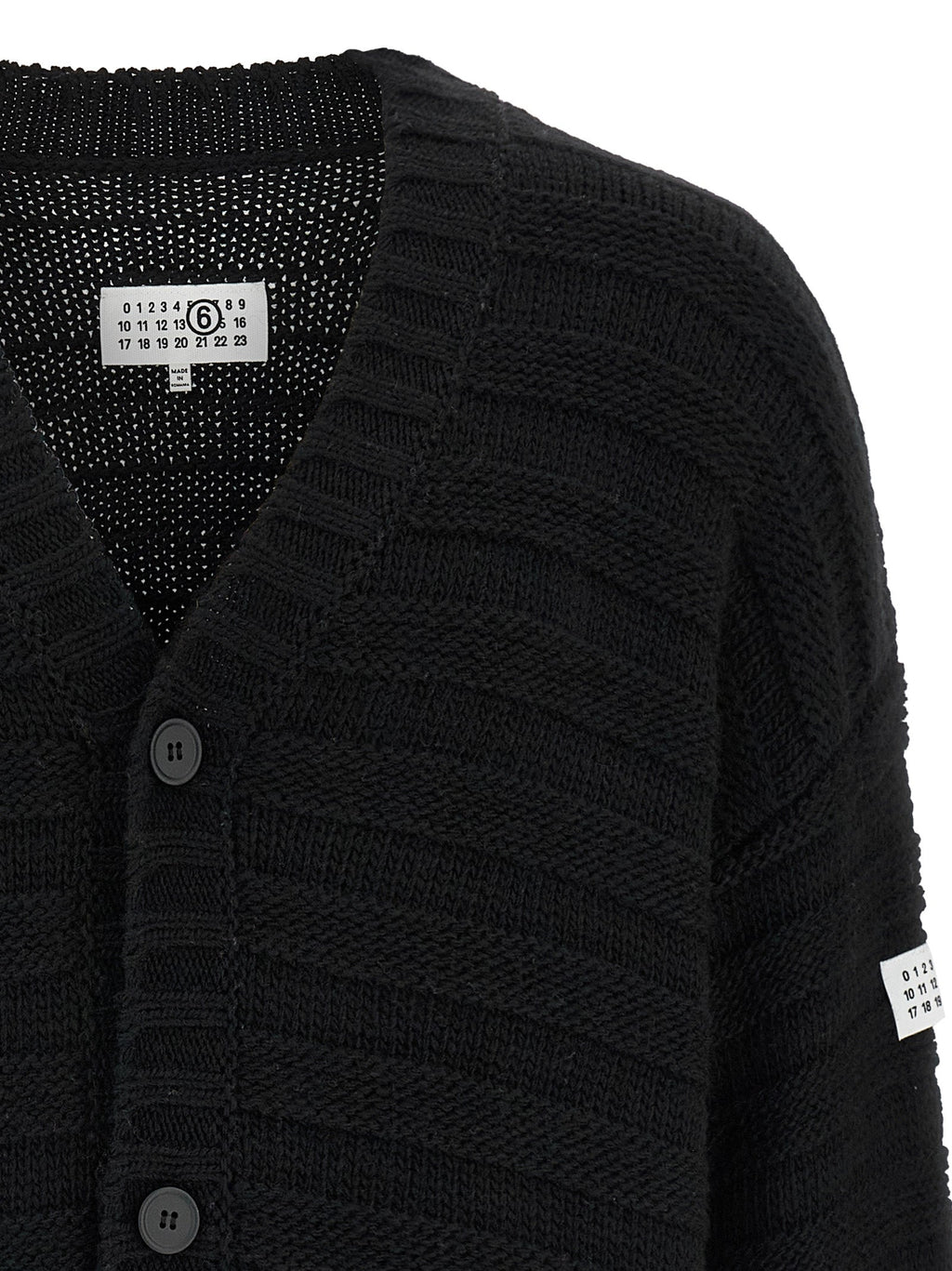 MM6 Maison Margiela Black Virgin Wool Cardigan