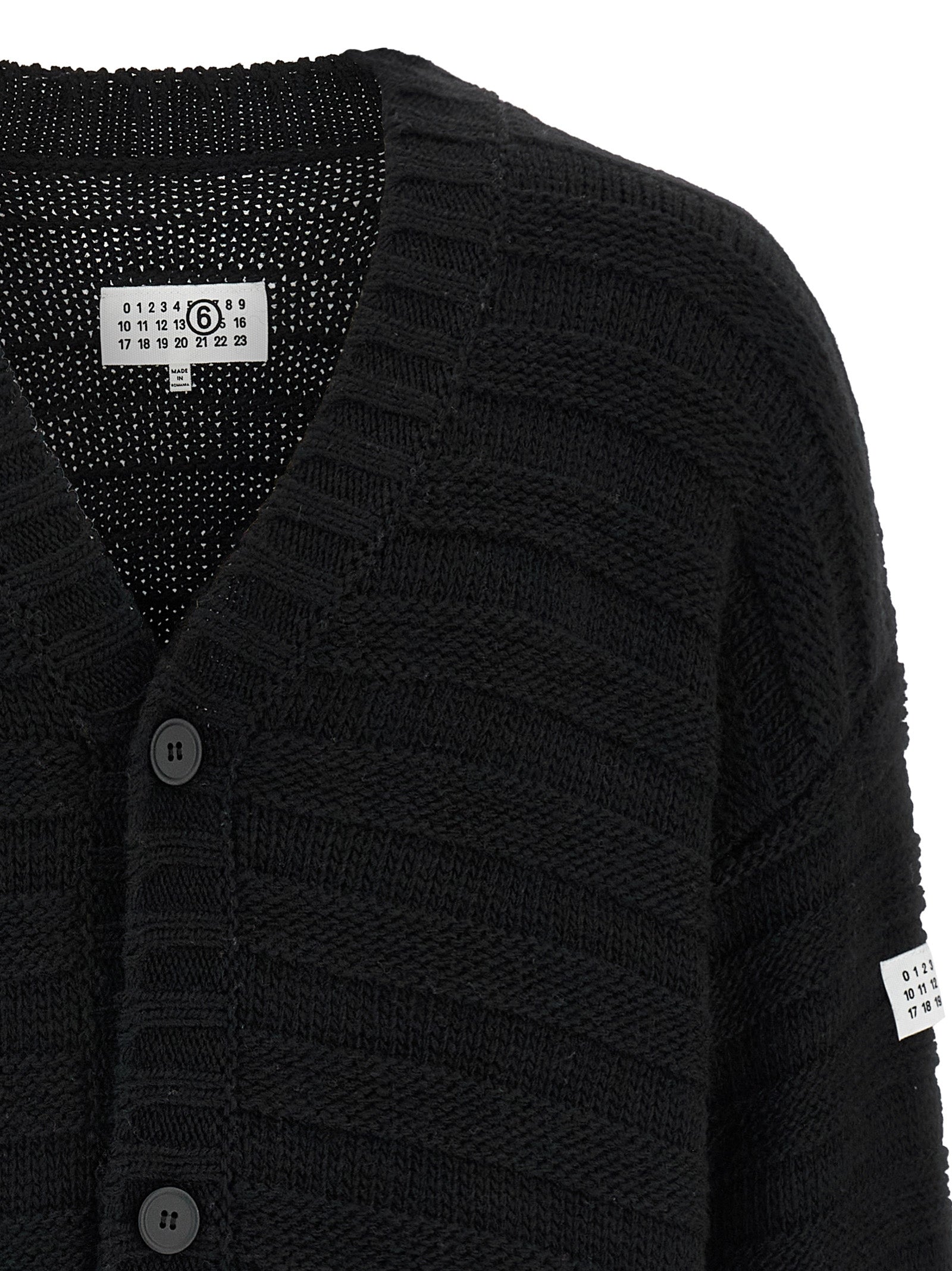 MM6 Maison Margiela Black Virgin Wool Cardigan