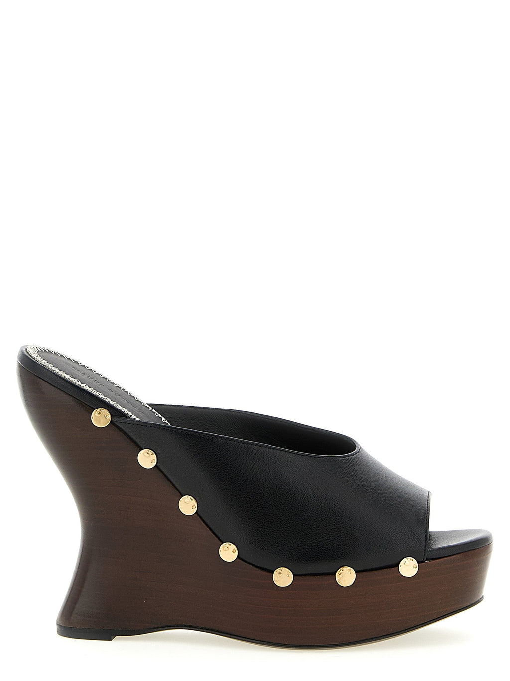 Magda Butrym Black Calfskin Wedge Sandals