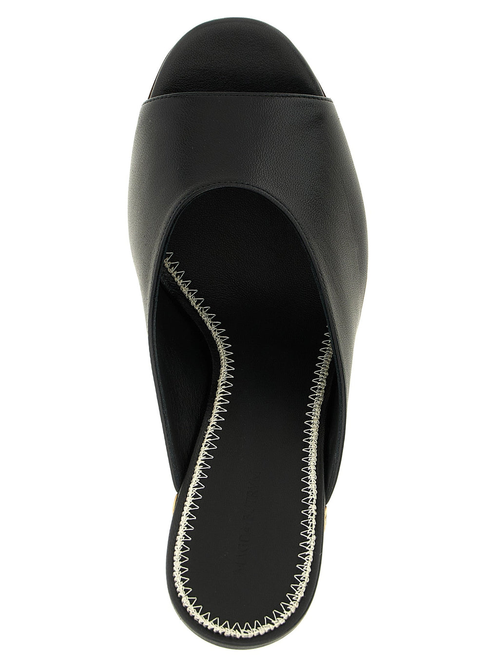 Magda Butrym Black Calfskin Wedge Sandals
