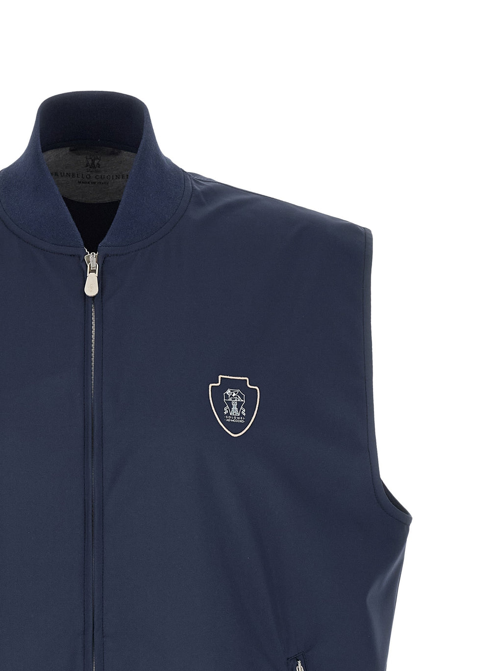Brunello Cucinelli Blue Polyester Sleeveless Jacket