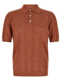 Brunello Cucinelli Orange Linen Polo Shirt