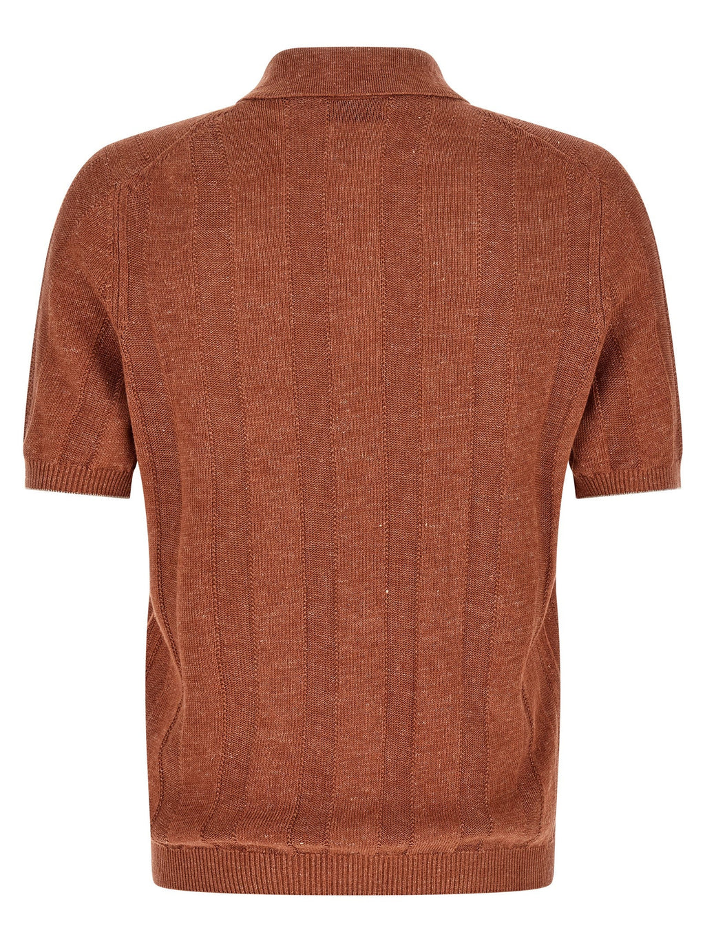 Brunello Cucinelli Orange Linen Polo Shirt