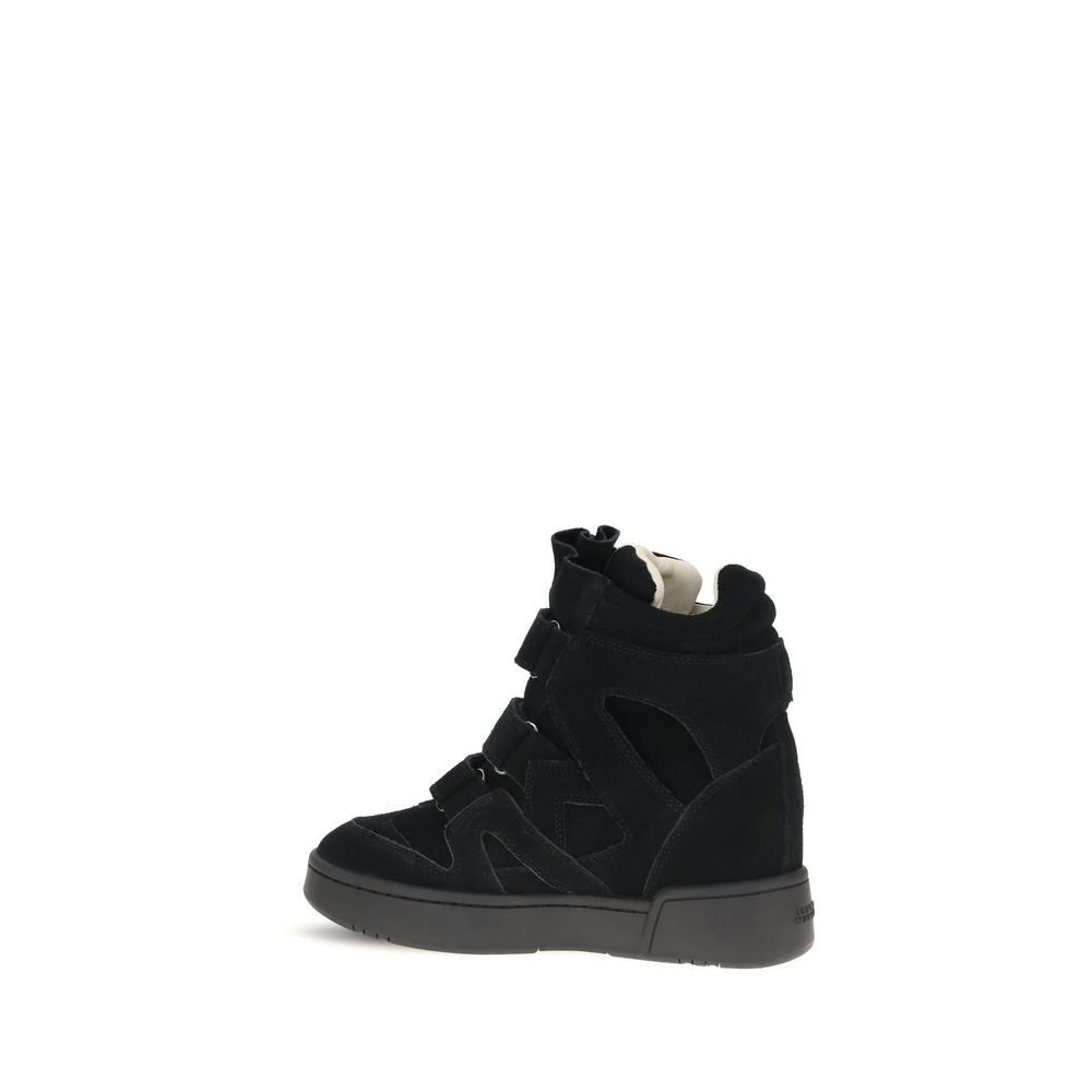 Isabel Marant Black Calf Leather Bos Taurus Sneakers