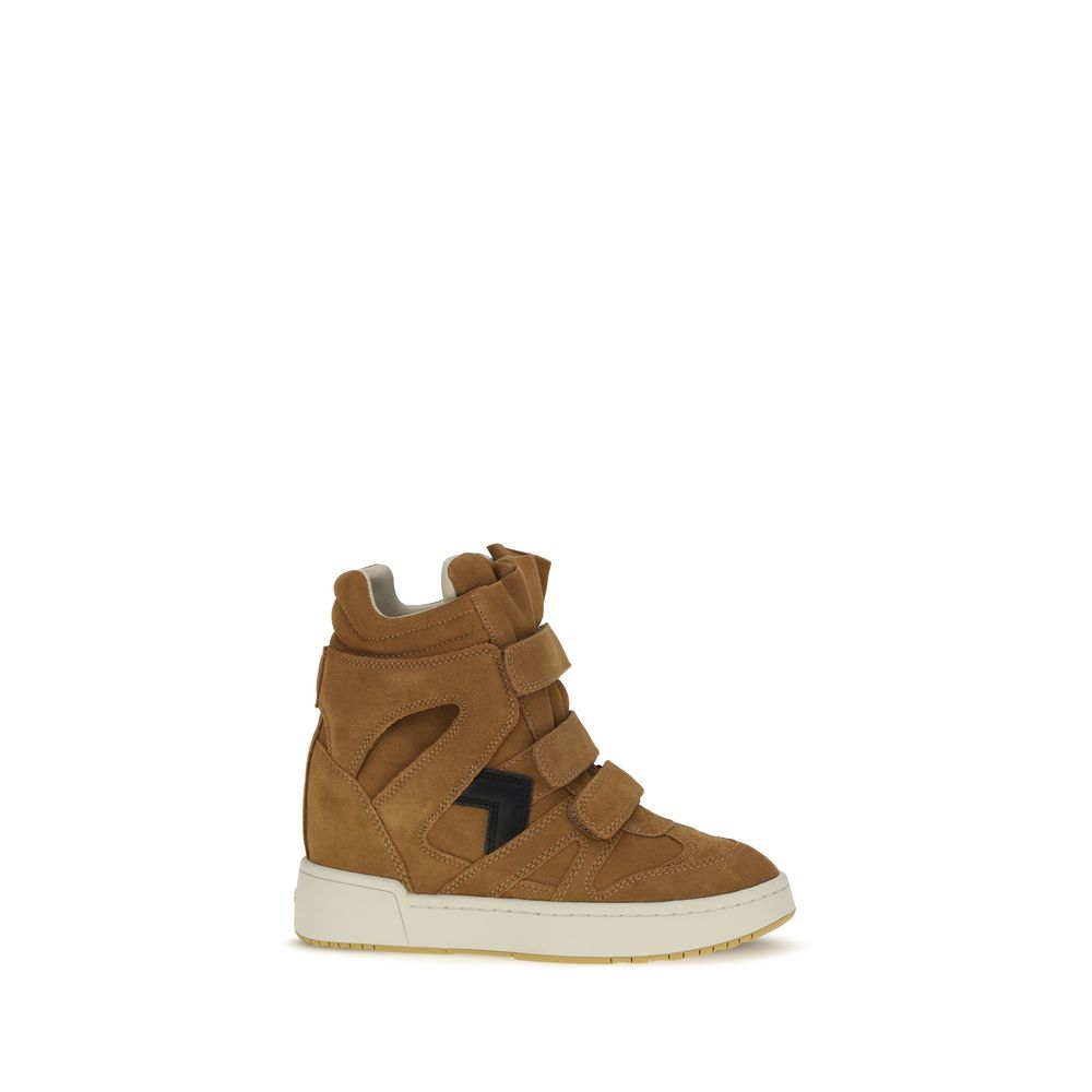 Isabel Marant Brown Calf Leather Bos Taurus High Top Sneakers