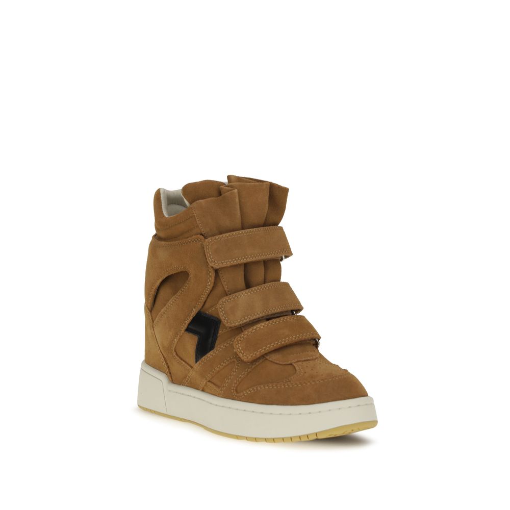 Isabel Marant Brown Calf Leather Bos Taurus High Top Sneakers