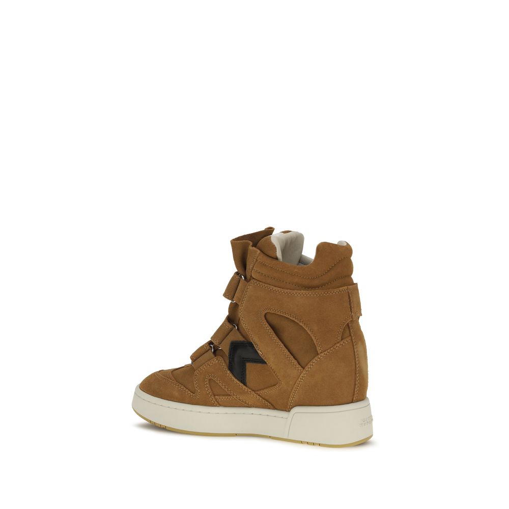 Isabel Marant Brown Calf Leather Bos Taurus High Top Sneakers