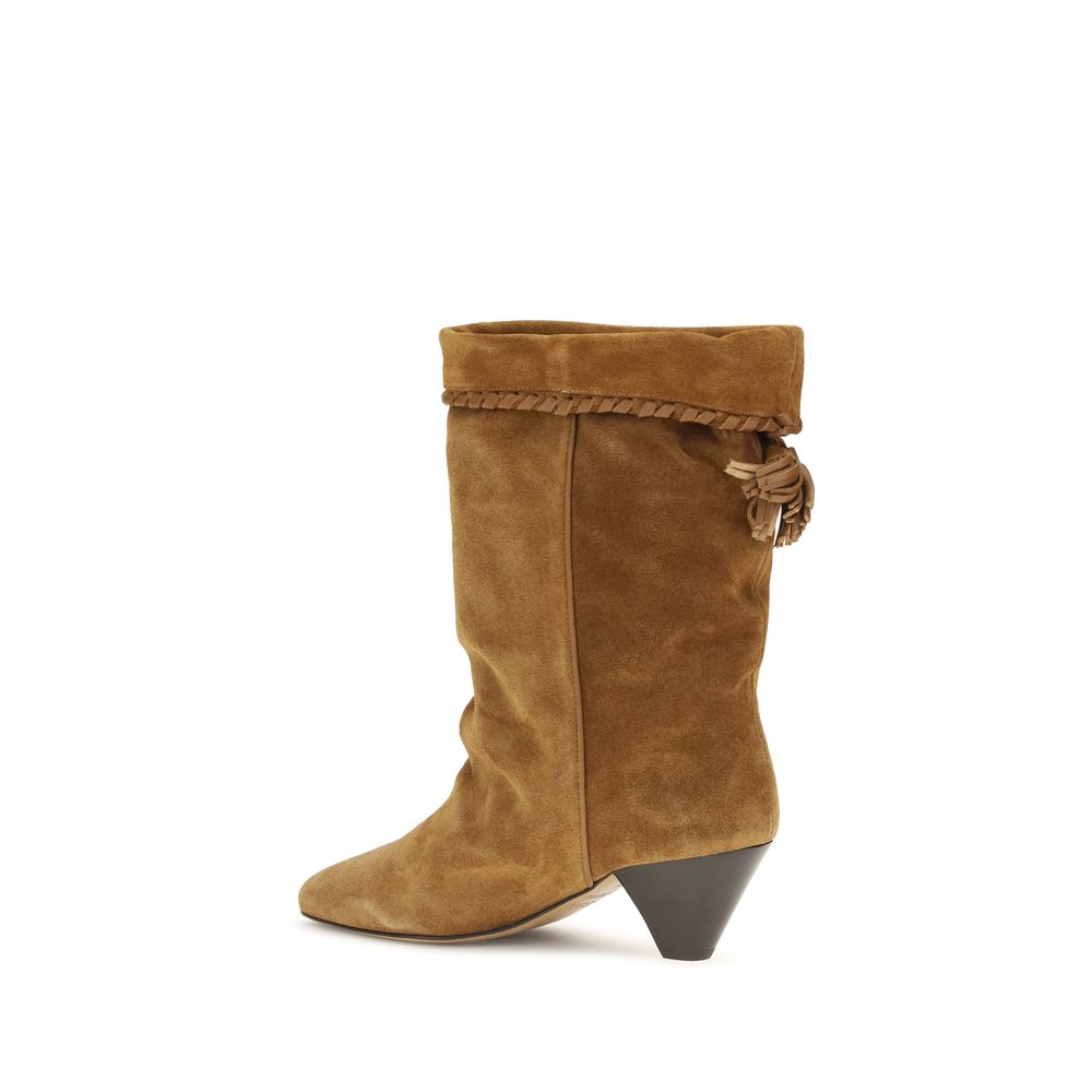 Isabel Marant Brown Calf Leather Bos Taurus Flat Boots