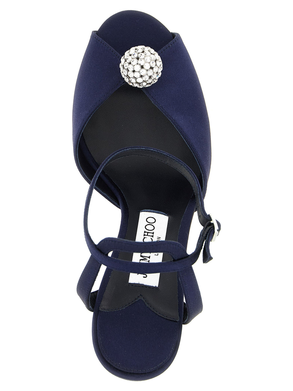 Jimmy Choo Blue Tencel Stiletto Heel Sandals