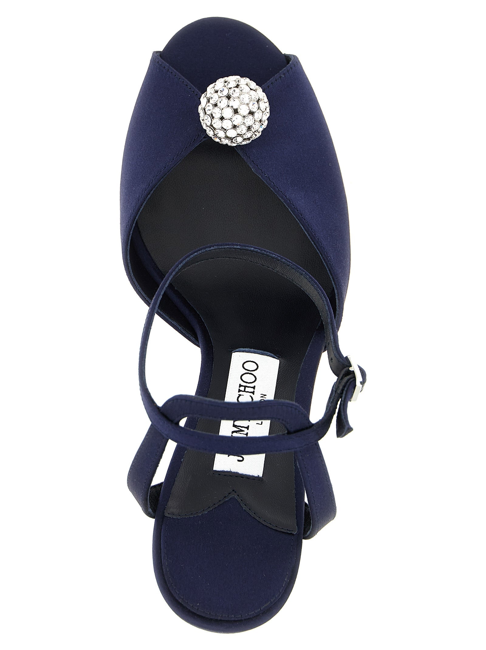 Jimmy Choo Blue Tencel Stiletto Heel Sandals