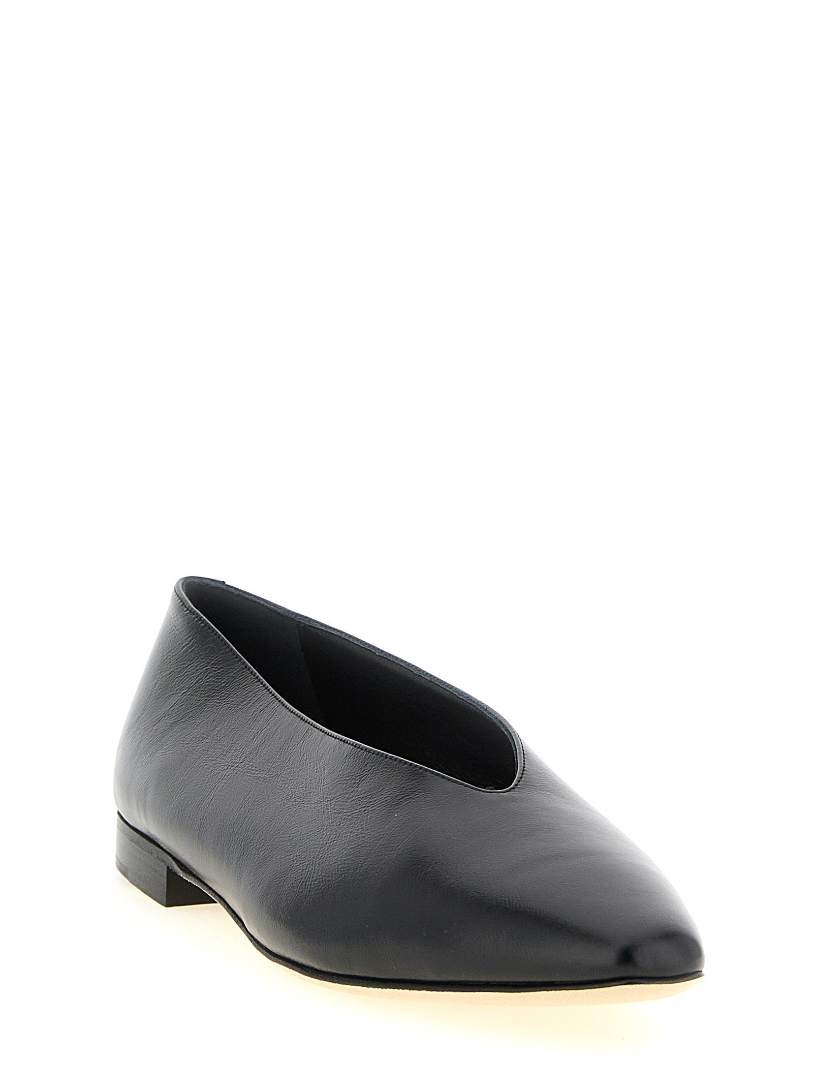 Jimmy Choo Black Leather Ballet Flats