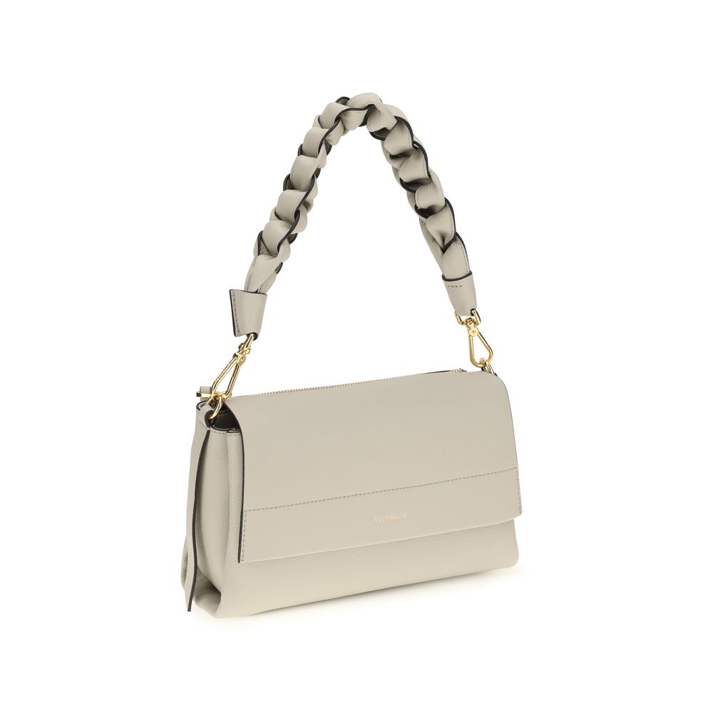Coccinelle Beige Calf Leather Bos Taurus Shoulder Bag