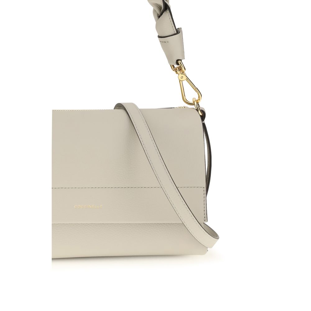 Coccinelle Beige Calf Leather Bos Taurus Shoulder Bag