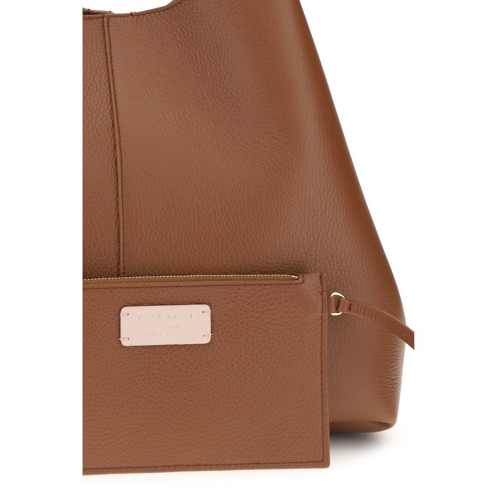 Coccinelle Brown Calf Leather Bos Taurus Shoulder Bag