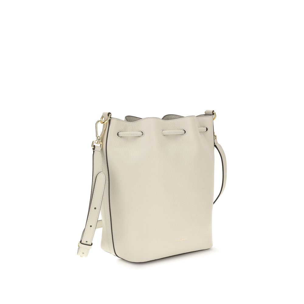 Coccinelle Beige Calf Leather Bos Taurus Backet Bag