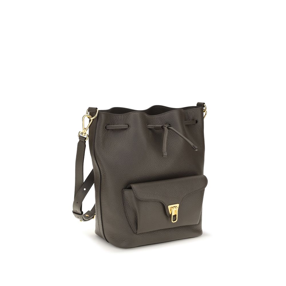 Coccinelle Brown Calf Leather Bos Taurus Backet Bag