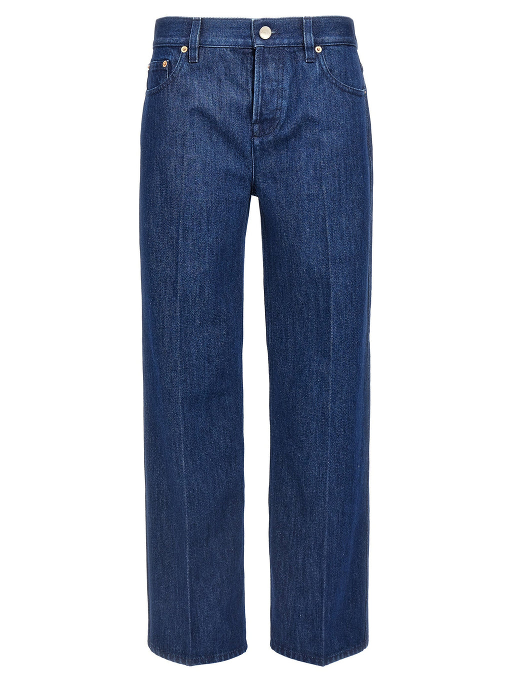 Gucci Blue Cotton Straight-Leg Jeans