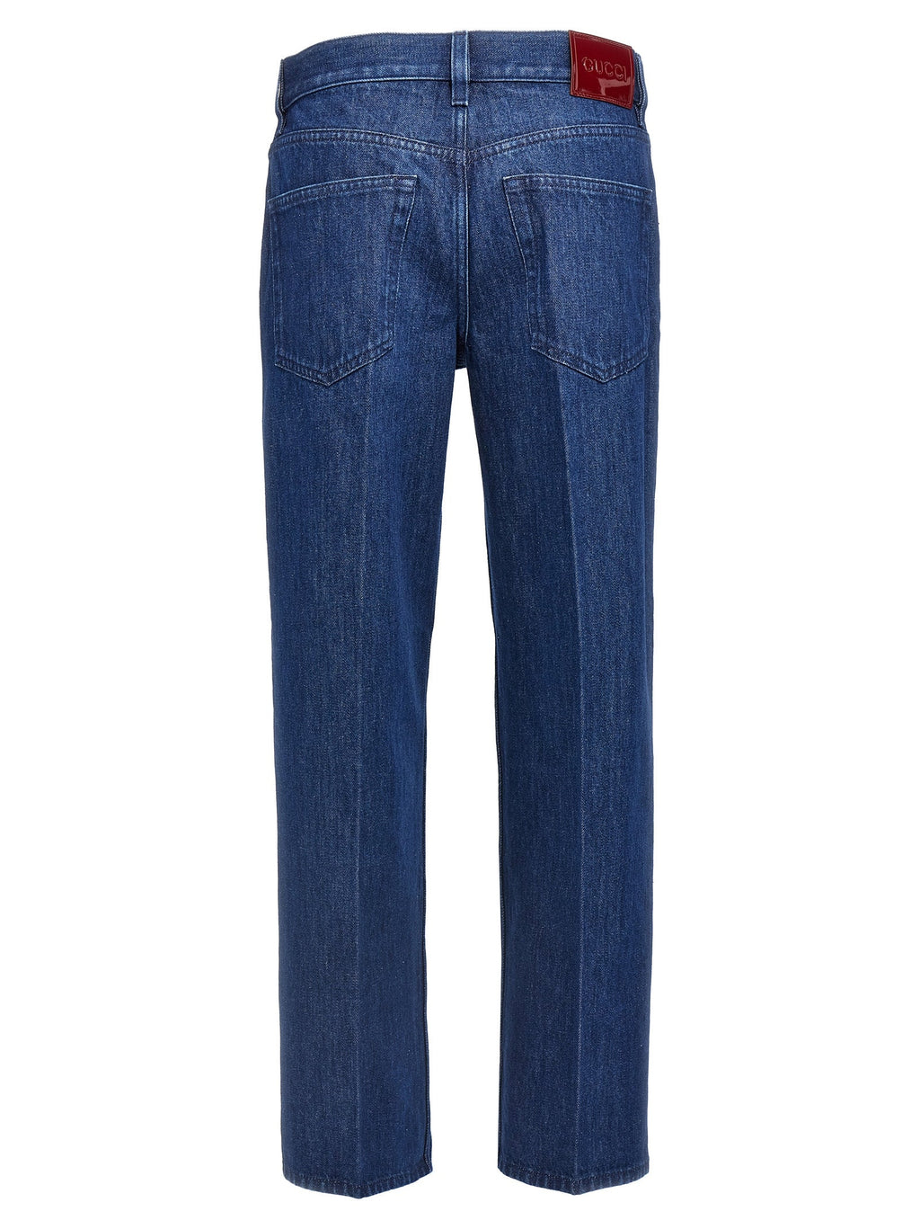 Gucci Blue Cotton Straight-Leg Jeans