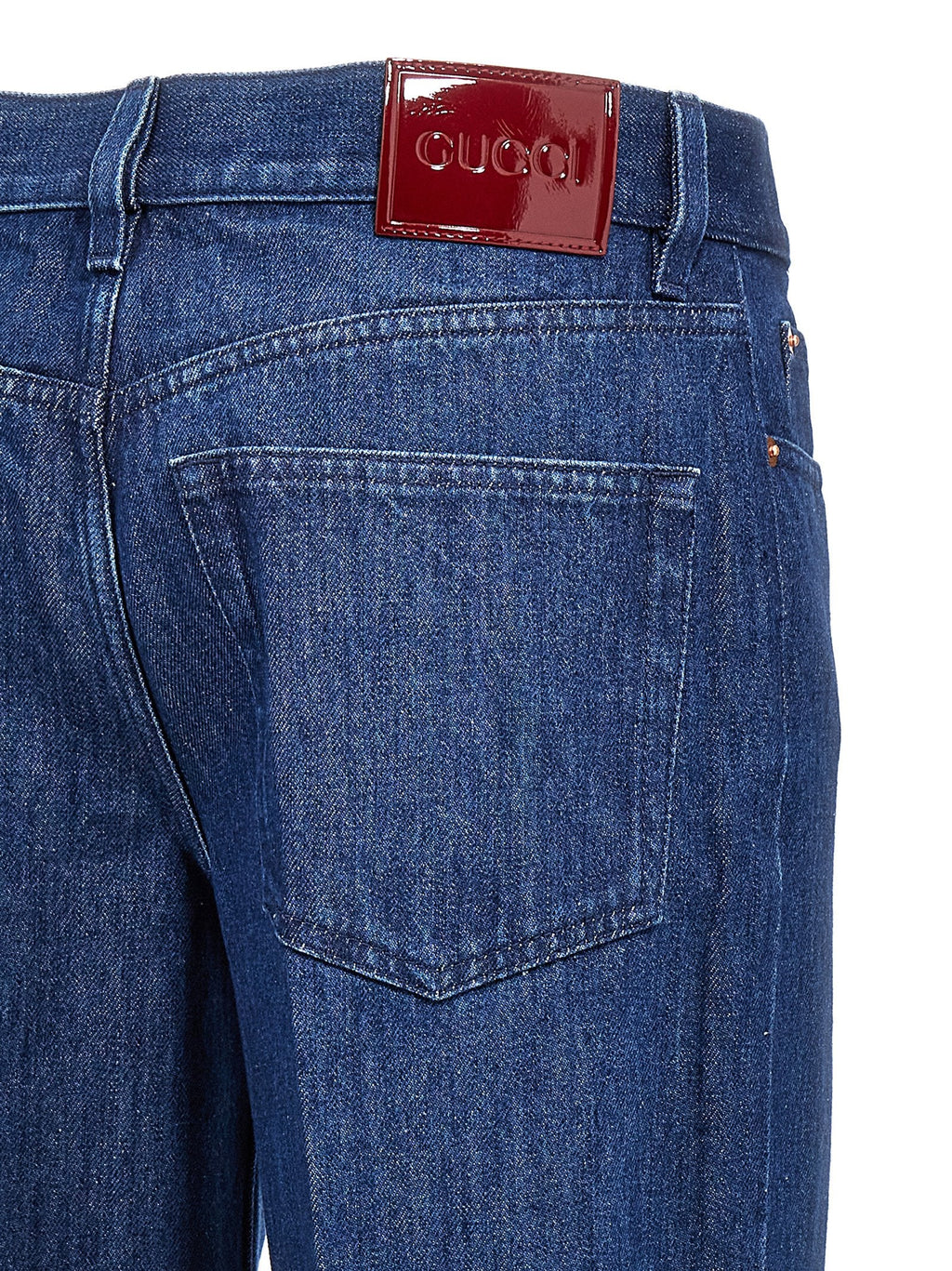 Gucci Blue Cotton Straight-Leg Jeans