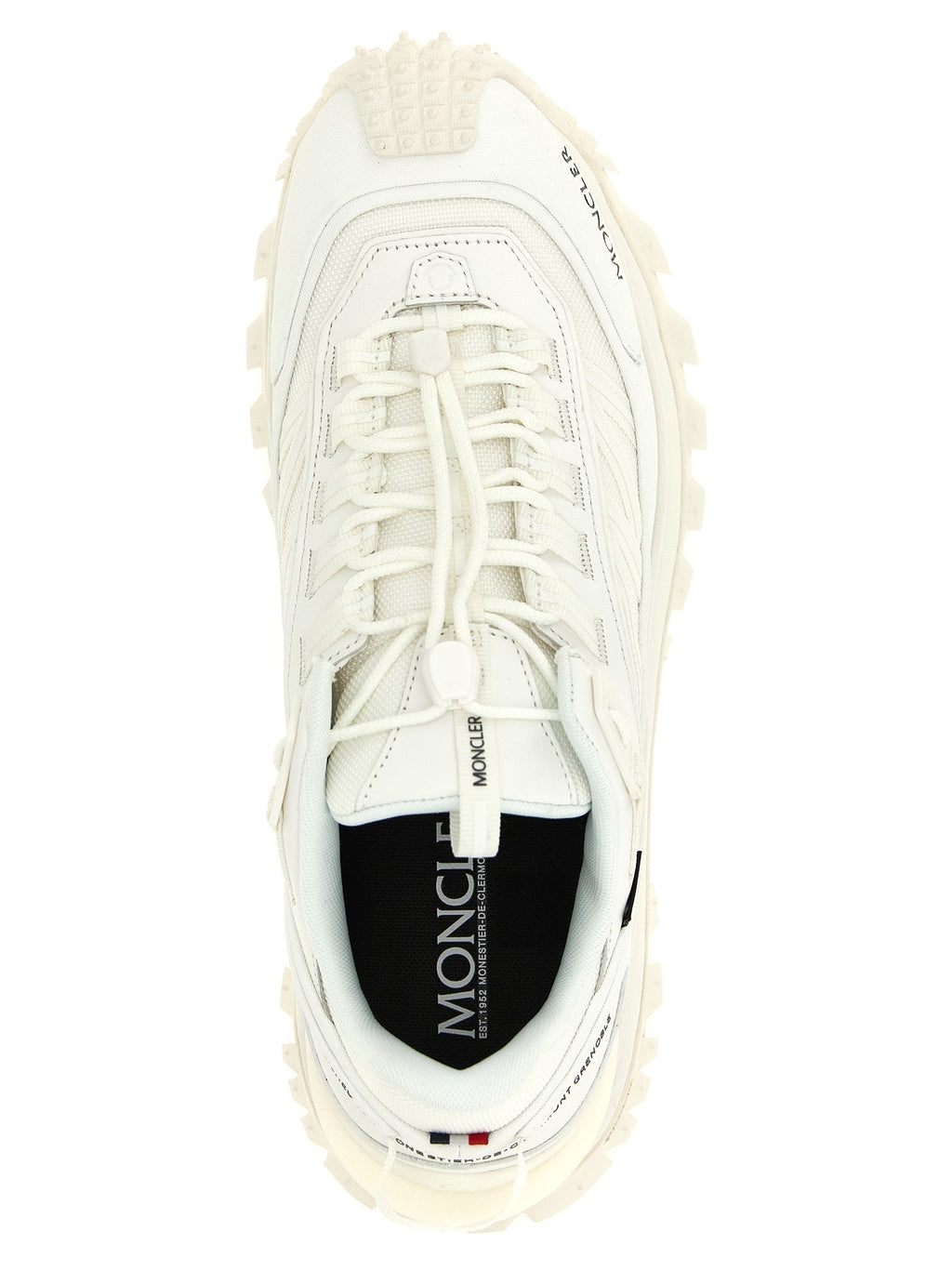Moncler White Leather Athletic Sneakers