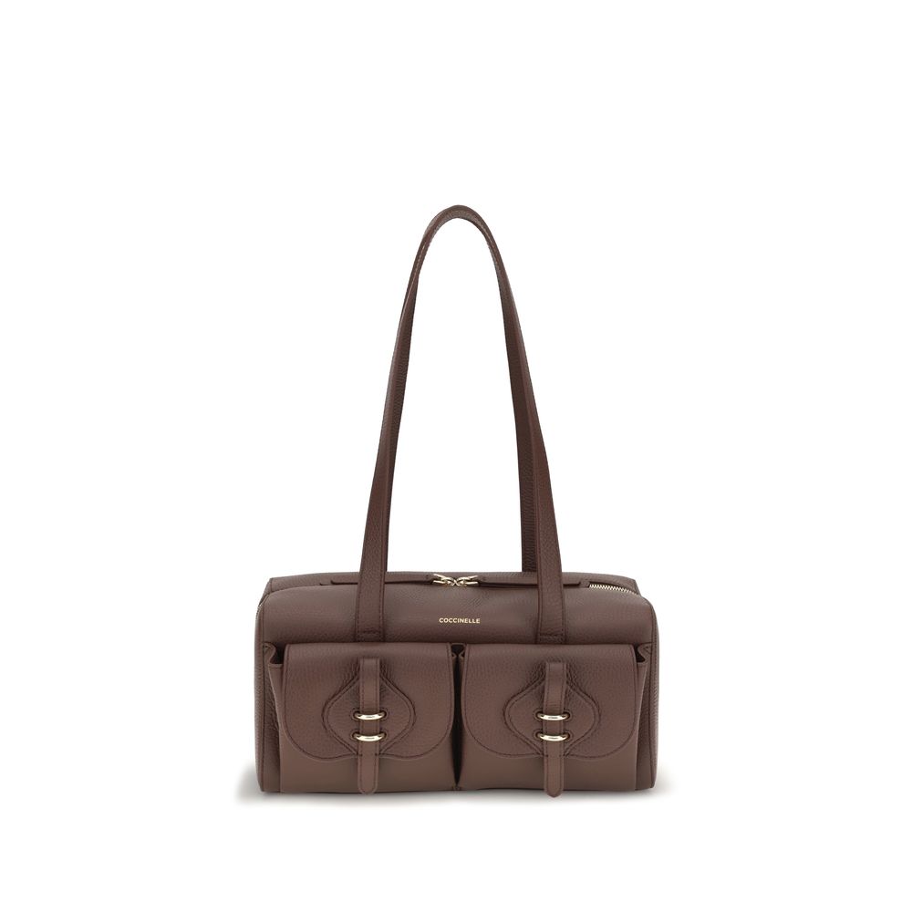 Coccinelle Brown Calf Leather Bos Taurus Shoulder Bag Coccinelle