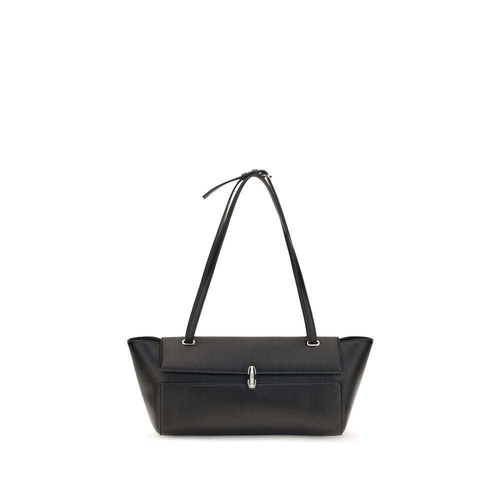 Savette Black Calf Leather Bos Taurus Shoulder Bag Savette