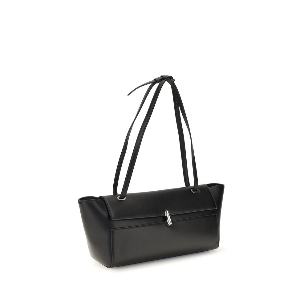 Savette Black Calf Leather Bos Taurus Shoulder Bag Savette