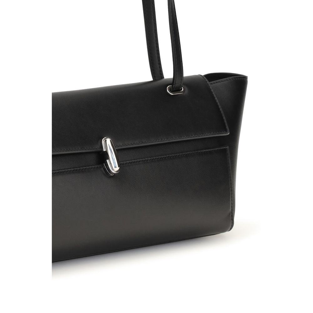 Savette Black Calf Leather Bos Taurus Shoulder Bag Savette