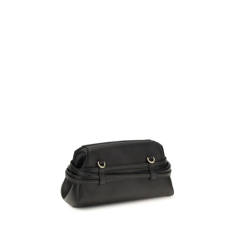 Moschino Black Goatskin Clutch Bag