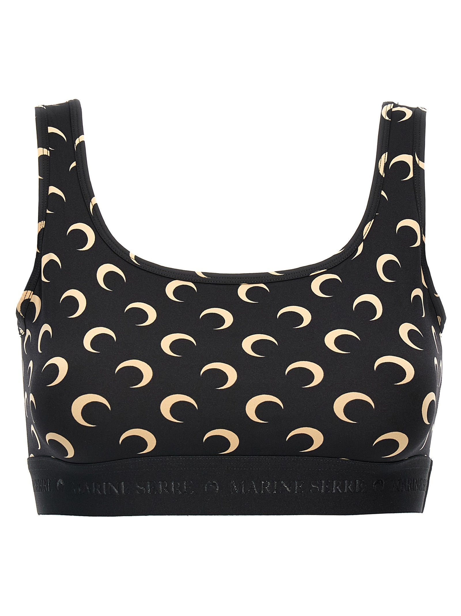 Marine Serre Black Polyamide Sport Bra