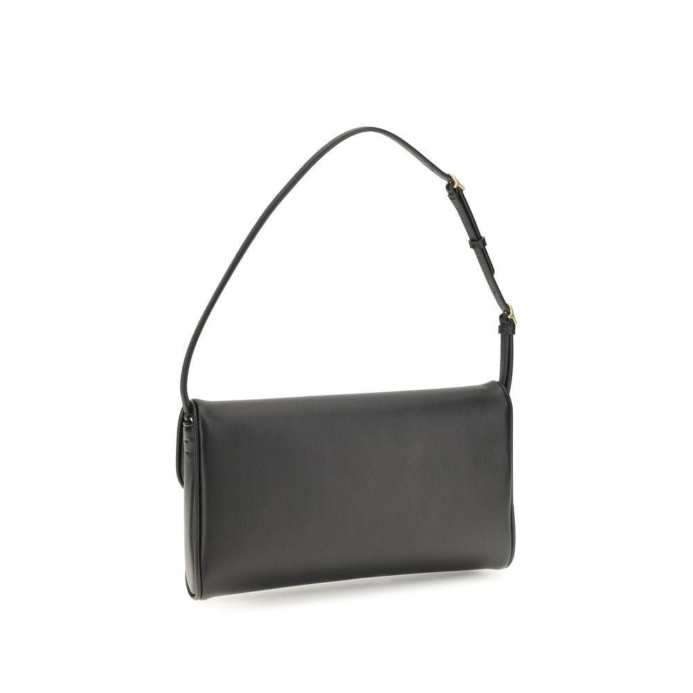 Valentino Garavani Black Calf Leather Bos Taurus Shoulder Bag