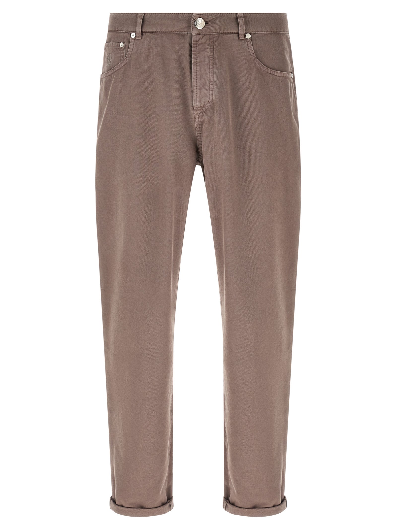 Brunello Cucinelli Brown Cotton Casual Pants