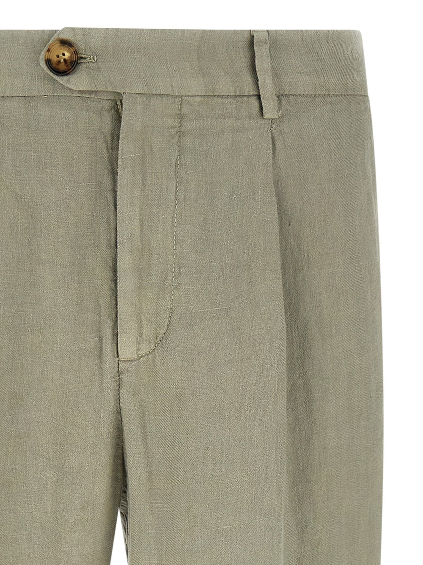 Brunello Cucinelli Bicolor Linen Casual Pants
