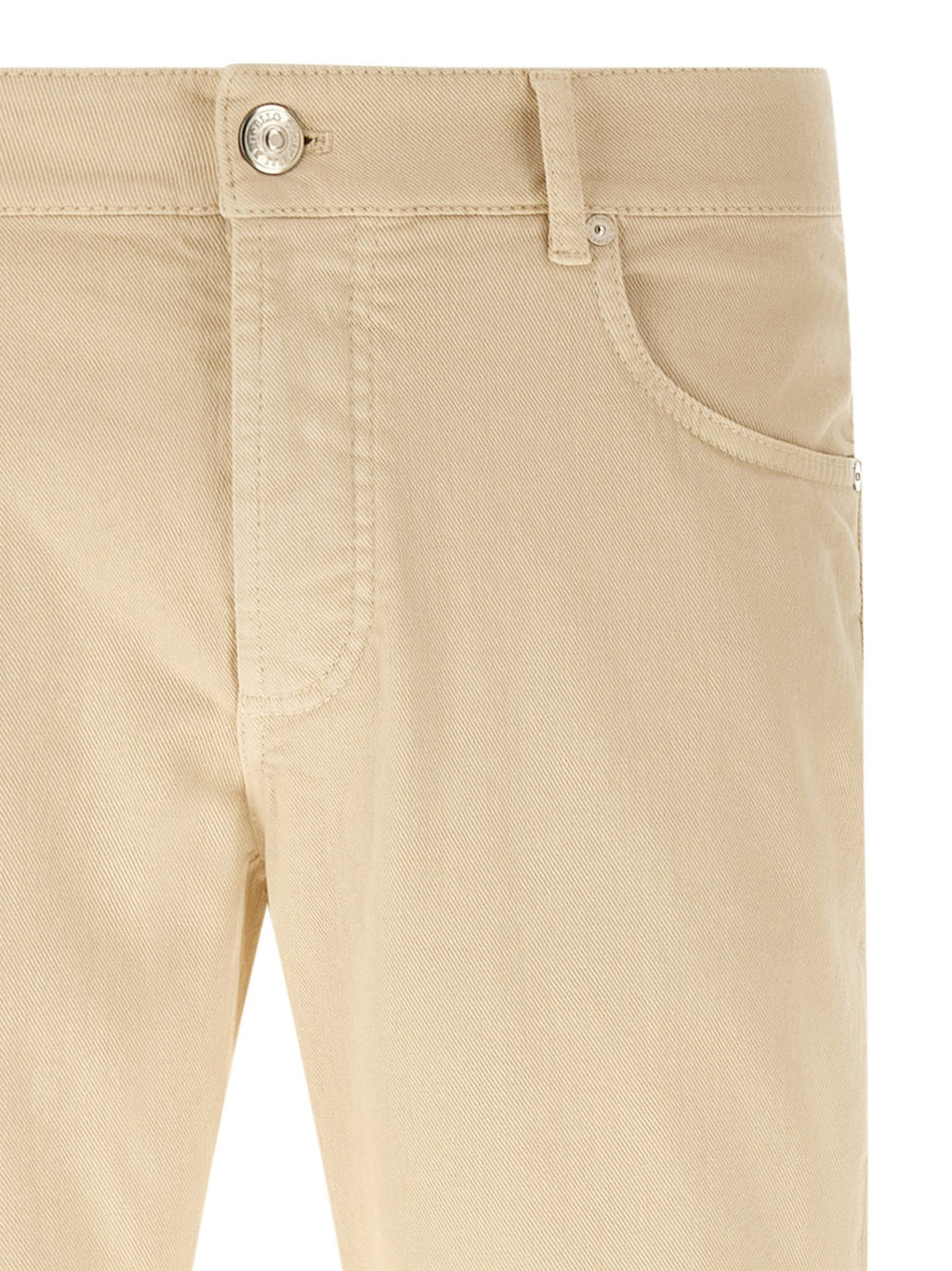 Brunello Cucinelli Beige Cotton Straight-Leg Jeans