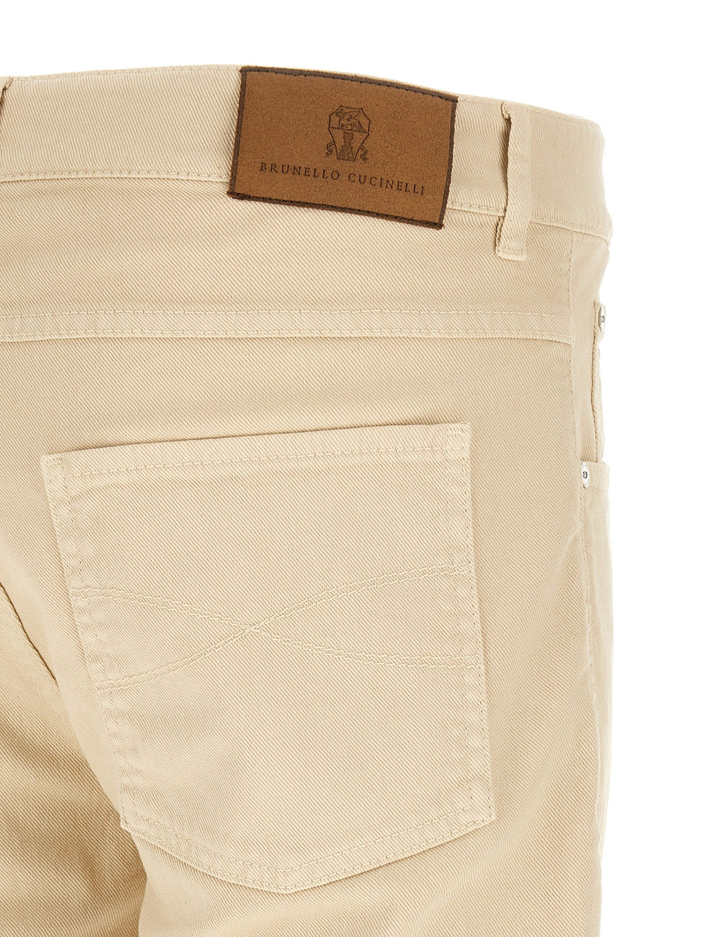 Brunello Cucinelli Beige Cotton Straight-Leg Jeans