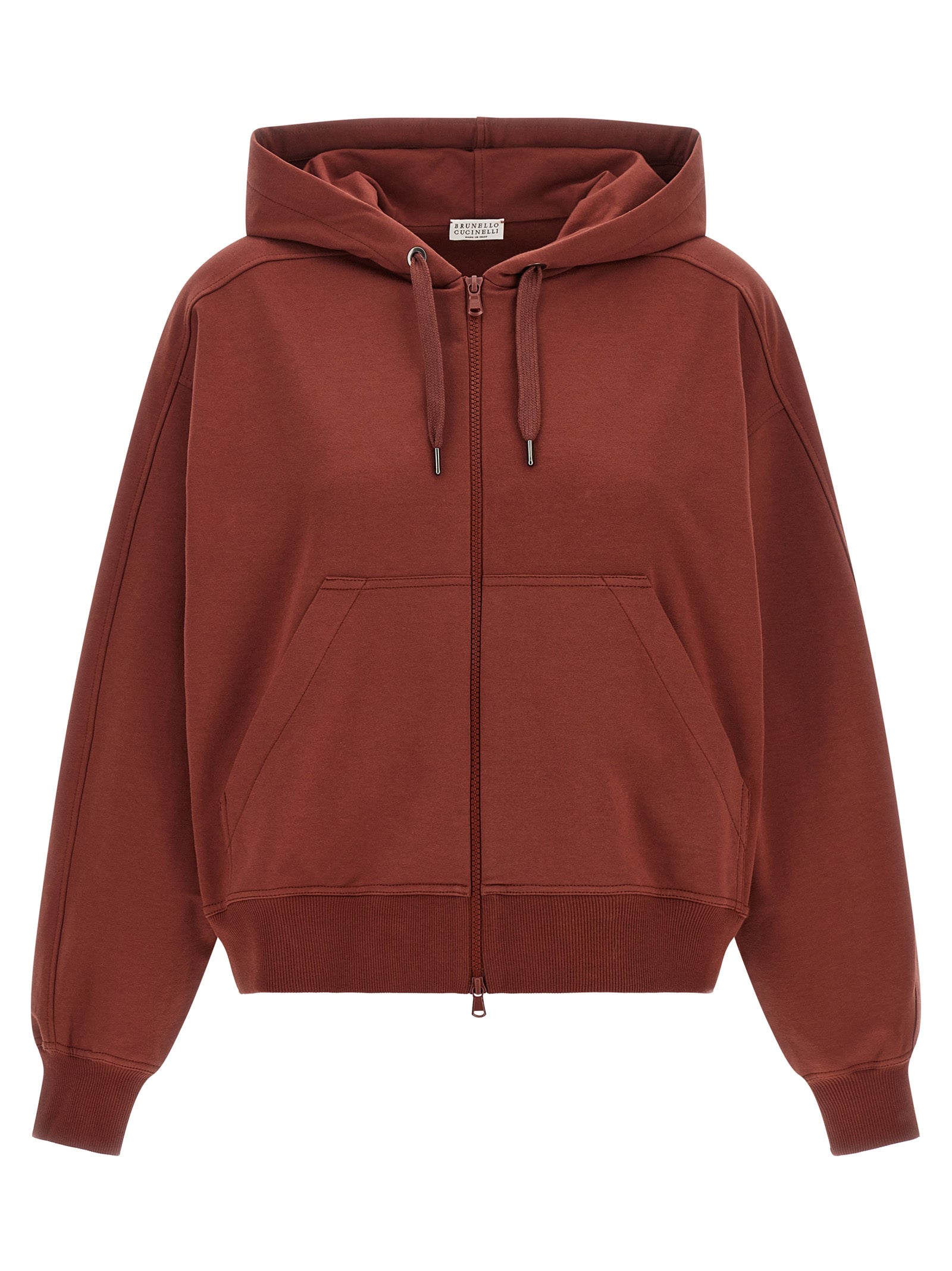 Brunello Cucinelli Bordeaux Cotton Sweatshirt