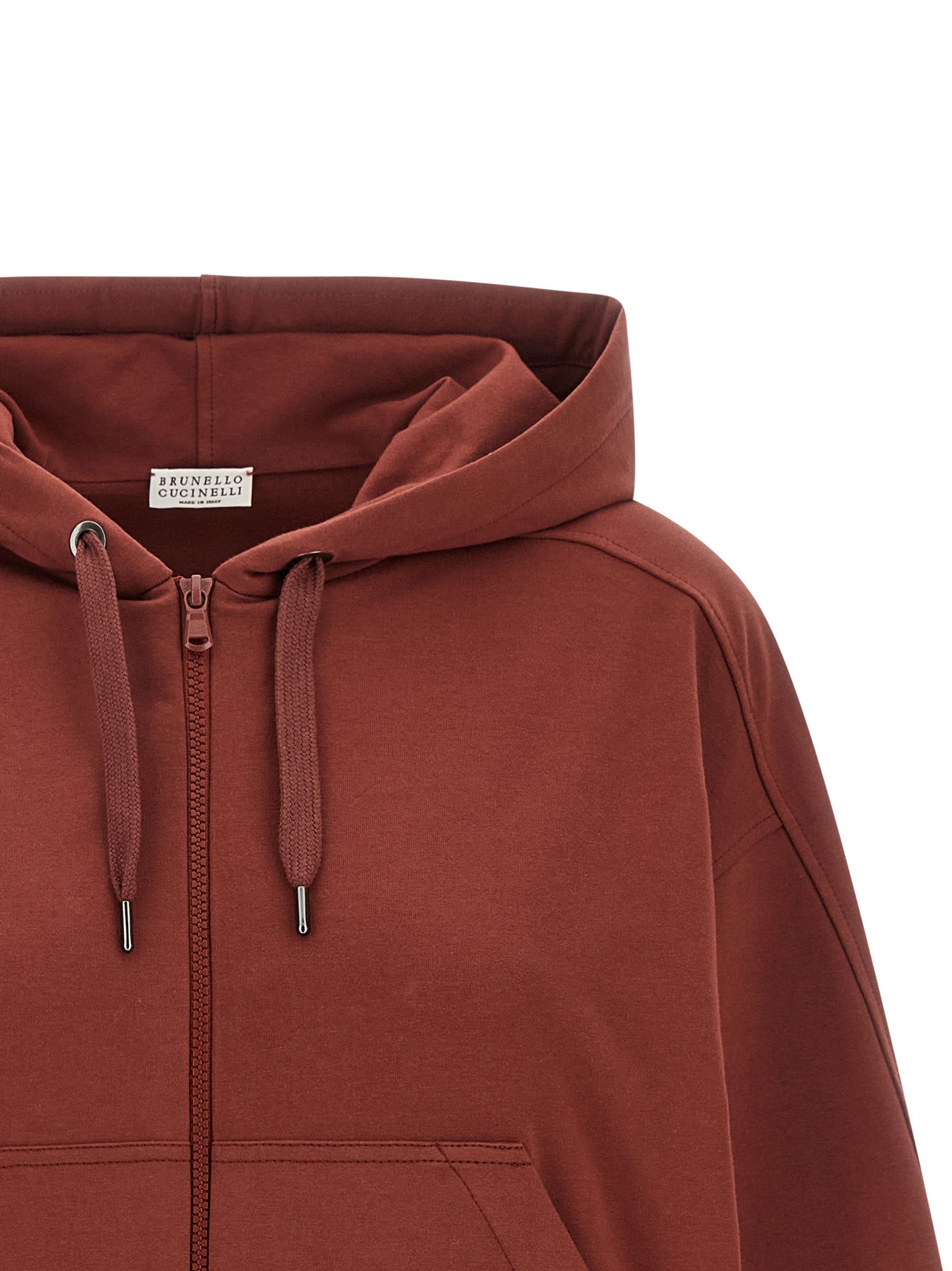 Brunello Cucinelli Bordeaux Cotton Sweatshirt